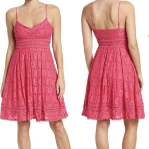 NSR Stretch Knit Lace Mini Dress, Size XS